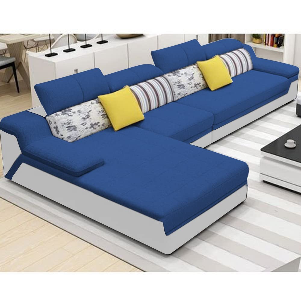 Casaliving Mallkisi 6 Seater L Shape Sofa Set For Living Room Blue