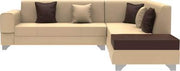 Rio 6 Seater L Shape Sofa for Living Room | Right Side Sofa (Brown-Green)