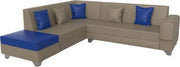 Rio 6 Seater L Shape Sofa for Living Room | Right Side Sofa (Brown-Green)