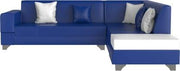 Rio 6 Seater L Shape Sofa for Living Room | Color -Blue Leatherette | Right Side Sofa