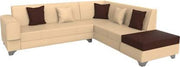 Rio 6 Seater L Shape Sofa for Living Room | Right Side Sofa (Brown-Green)