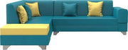 Rio 6 Seater L Shape Sofa for Living Room | Right Side Sofa (Brown-Green)