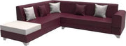 Rio 6 Seater L Shape Sofa for Living Room | Right Side Sofa (Brown-Green)