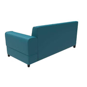Rio 6 Seater L Shape Sofa for Living Room | Color - Blue Leatherette | Left Side Sofa
