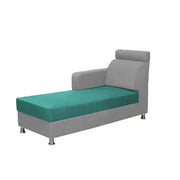 Emma RHS 6 Seater L Shape Sofa Set for Living Room (Turquise Grey Fabric)