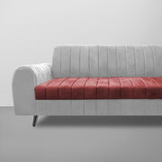 Brenti 3 Seater Sofa Set for Living Room (Cream Black Colour Fabric) Premium Fabric Sofa