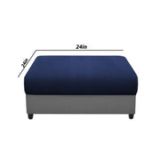 Rihan 4 Seater L Shape Sofa Set with Ottoman for Living Room (Blue Grey Fabric) Left Side Sofa