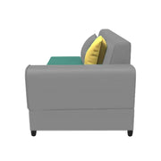 Rio 6 Seater L Shape Sofa for Living Room | Color - Teal Grey Leatherette | Left Side Sofa