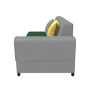 Rio 6 Seater L Shape Sofa for Living Room | Color - Green Grey Leatherette | Left Side Sofa