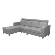 Emma RHS 6 Seater L Shape Sofa Set for Living Room (Grey Fabric)