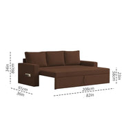 Karter 3 Seater Sofa Cum Bed for Living Room (Black Fabric) Premium Fabric Sofa