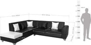 Rio 6 Seater L Shape Sofa for Living Room | Right Side Sofa (Brown-Green)