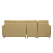 Emma RHS 6 Seater L Shape Sofa Set for Living Room (Cream Fabric)