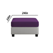 Aden 3 Seater Sofa Set with Ottoman for Living Room (Purple Grey Colour Fabric) Premium Fabric Sofa