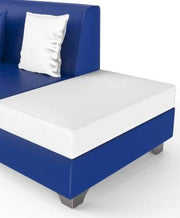 Rio 6 Seater L Shape Sofa for Living Room | Color -Blue Leatherette | Right Side Sofa