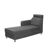 Emma RHS 6 Seater L Shape Sofa Set for Living Room (Black Fabric)