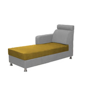 Emma RHS 6 Seater L Shape Sofa Set for Living Room (Yellow Grey Fabric)