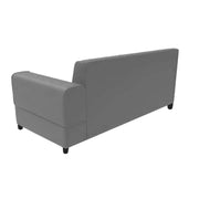 Rio 6 Seater L Shape Sofa for Living Room | Color - Green Grey Leatherette | Left Side Sofa