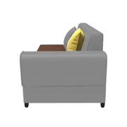 Rio 6 Seater L Shape Sofa for Living Room | Color - Brown Grey Leatherette | Left Side Sofa