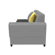 Rio 6 Seater L Shape Sofa for Living Room | Color - Black Grey Leatherette | Left Side Sofa
