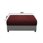 Rihan 4 Seater L Shape Sofa Set with Ottoman for Living Room (Maroon Grey Fabric) Right Side Sofa