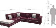 Rio 6 Seater L Shape Sofa for Living Room | Right Side Sofa (Brown-Green)