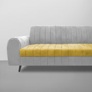 Brenti 3 Seater Sofa Set for Living Room (Cream Black Colour Fabric) Premium Fabric Sofa