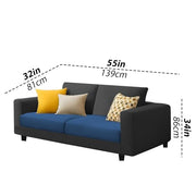 Minta 3+2 Seater Sofa Set for Living Room (Black Colour Fabric) Premium Fabric Sofa