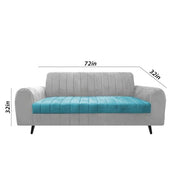 Brenti 3 Seater Sofa Set for Living Room (Cream Black Colour Fabric) Premium Fabric Sofa