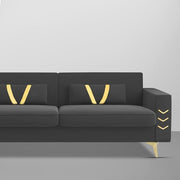 Ivary 3 Seater Sofa Set for Living Room (Black Colour) Premium Fabric Sofa