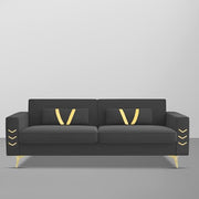 Ivary 3 Seater Sofa Set for Living Room (Black Colour) Premium Fabric Sofa