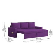 Karter 3 Seater Sofa Cum Bed for Living Room (Black Fabric) Premium Fabric Sofa