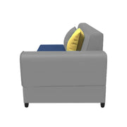 Rio 6 Seater L Shape Sofa for Living Room | Color - Blue Grey Leatherette | Left Side Sofa