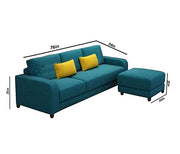 Francis 3 Seater Sofa Set for Living Room (Blue)