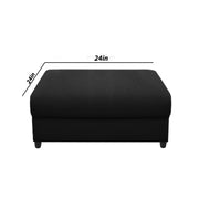 Rihan 4 Seater L Shape Sofa Set with Ottoman for Living Room (Black Fabric) Right Side Sofa