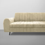 Brenti 3 Seater Sofa Set for Living Room (Cream Black Colour Fabric) Premium Fabric Sofa