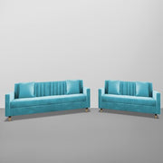 Garcia 3+2 Seater Sofa Set for Living Room (Black - Grey)