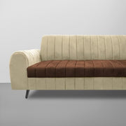 Brenti 3 Seater Sofa Set for Living Room (Cream Black Colour Fabric) Premium Fabric Sofa