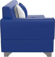 Rio 6 Seater L Shape Sofa for Living Room | Color -Blue Leatherette | Right Side Sofa