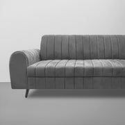 Brenti 3 Seater Sofa Set for Living Room (Cream Black Colour Fabric) Premium Fabric Sofa