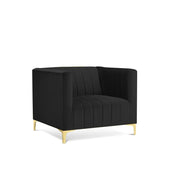 Canova 3+1 Seater Sofa Set for Living Room (Black) Premium Velvet Fabric Sofa