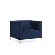 Canova 3+1 Seater Sofa Set for Living Room (Blue) Premium Velvet Fabric Sofa