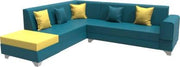 Rio 6 Seater L Shape Sofa for Living Room | Right Side Sofa (Brown-Green)