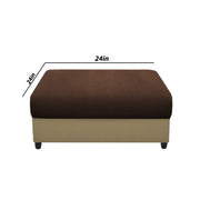 Rihan 4 Seater L Shape Sofa Set with Ottoman for Living Room (Cream Brown Fabric) Left Side Sofa