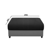 Rihan 4 Seater L Shape Sofa Set with Ottoman for Living Room (Black Grey Fabric) Right Side Sofa