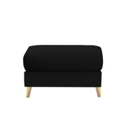 Lizel RHS 6 Seater L Shape Sofa Set with Center Table for Living Room (Black Colour Fabric) Premium Velvet Fabric Sofa