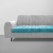 Brenti 3 Seater Sofa Set for Living Room (Cream Black Colour Fabric) Premium Fabric Sofa