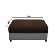 Rihan 4 Seater L Shape Sofa Set with Ottoman for Living Room (Brown Grey Fabric) Right Side Sofa