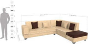 Rio 6 Seater L Shape Sofa for Living Room | Right Side Sofa (Brown-Green)