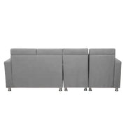 Emma RHS 6 Seater L Shape Sofa Set for Living Room (Grey Fabric)